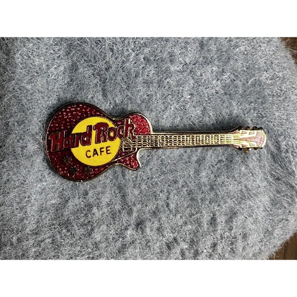 Hard Rock Cafe Les Paul HRC Pin NO CITY Taiwan Bar Clasp 3LT Mesh Back - Picture 1 of 3